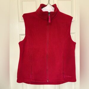 L.L. Bean Cozy Red Fleece Vest